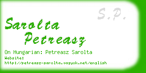 sarolta petreasz business card